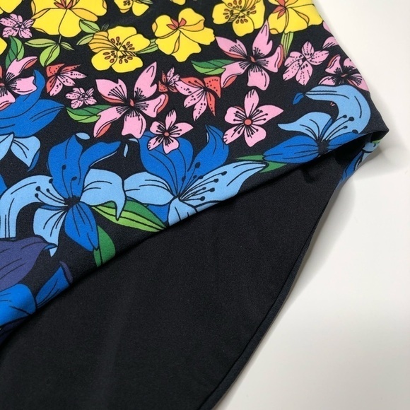 NEW Onia Rachel Floral Yellow Blue Pink Flower Black Stretchy One Piece Swimsuit - Picture 7 of 16